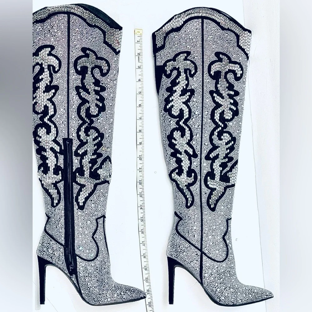 INC Womens Iresa 4 Rhinestone Over-The-Knee Boots Size 5 - Picture 5 of 10